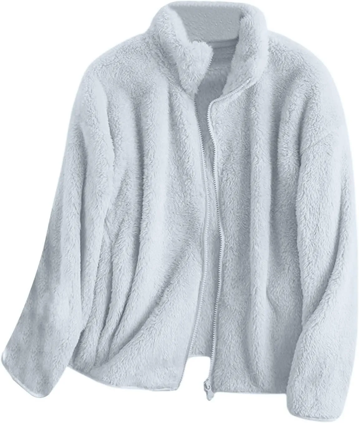 Winter Coats for Women Fuzzy Fleece Insulated Jacket Plus Size Full Zip Long Sleeve Outwear Soft Comfy Cardigan Jackets