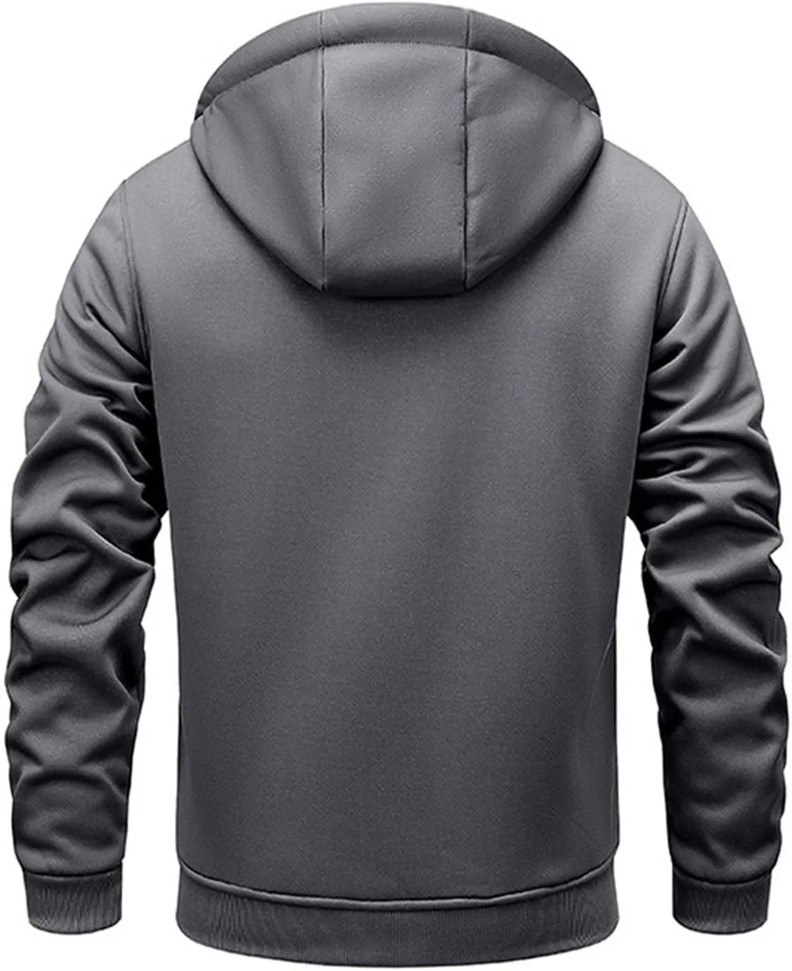 Winter Hoodie Jackets For Men Comfy Soft Fleece Lined Coat Tops Fashion Drawstring Zipper Sweatshirt Sherpa Outwear