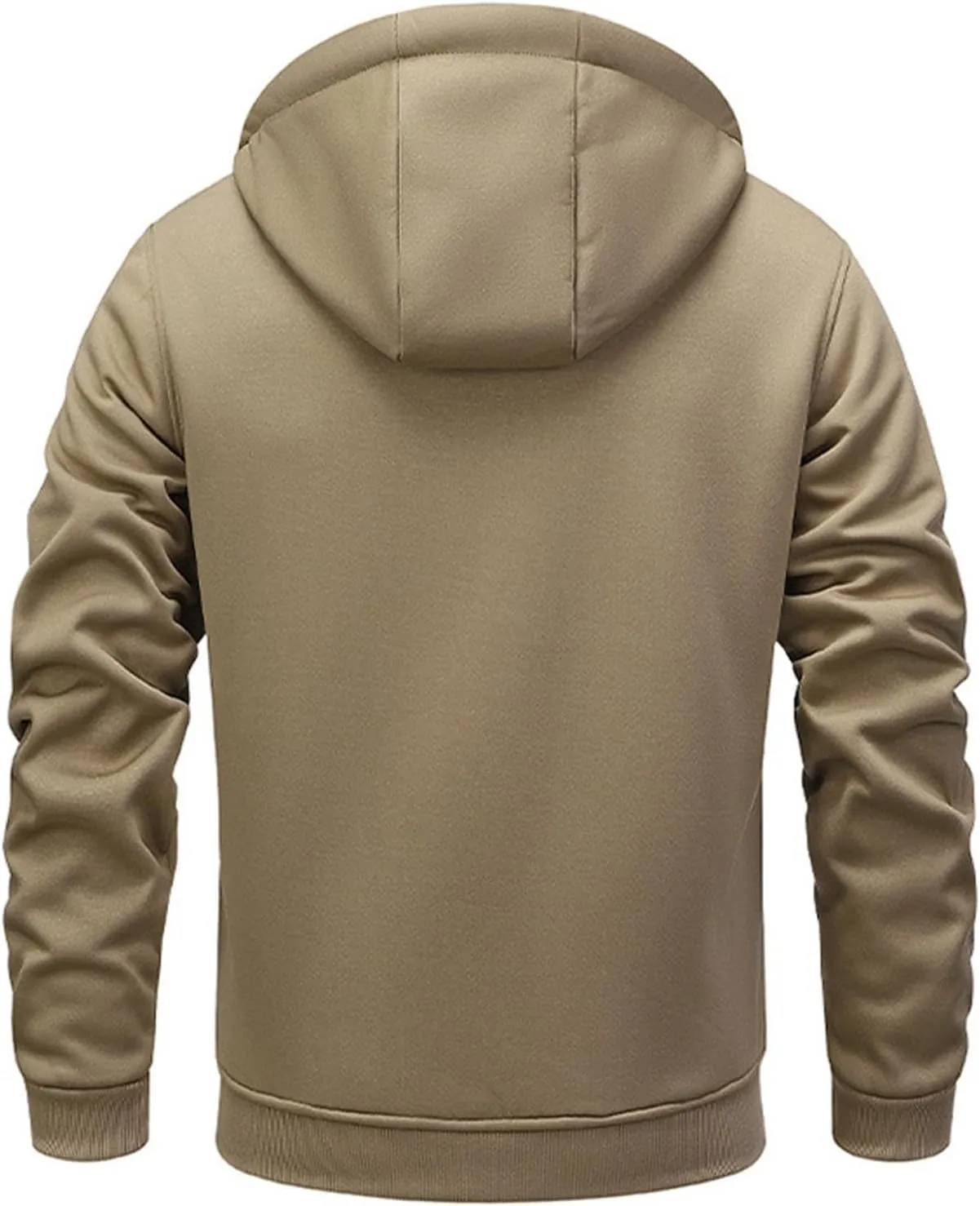 Winter Hoodie Jackets For Men Comfy Soft Fleece Lined Coat Tops Fashion Drawstring Zipper Sweatshirt Sherpa Outwear