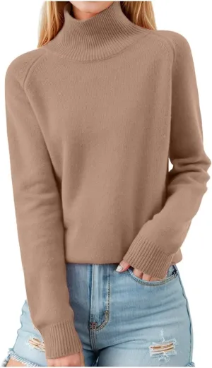 Winter Sweaters for Women Long Sleeve Mock Neck Knit Wool Pullover Fall Sweaters 2024 Trendy