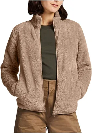 Women Fall and Winter Sweatshirts Full Zip Up Plush Casual Loose Shirts Long Sleeve Pullover Fleece Clothes