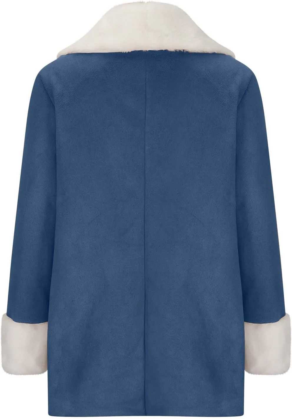Women Fleece Suede Coat Fuzzy Lined Notched Lapel Long Sleeve Jacket 2024 Winter Trendy Button Outwear With Pockets