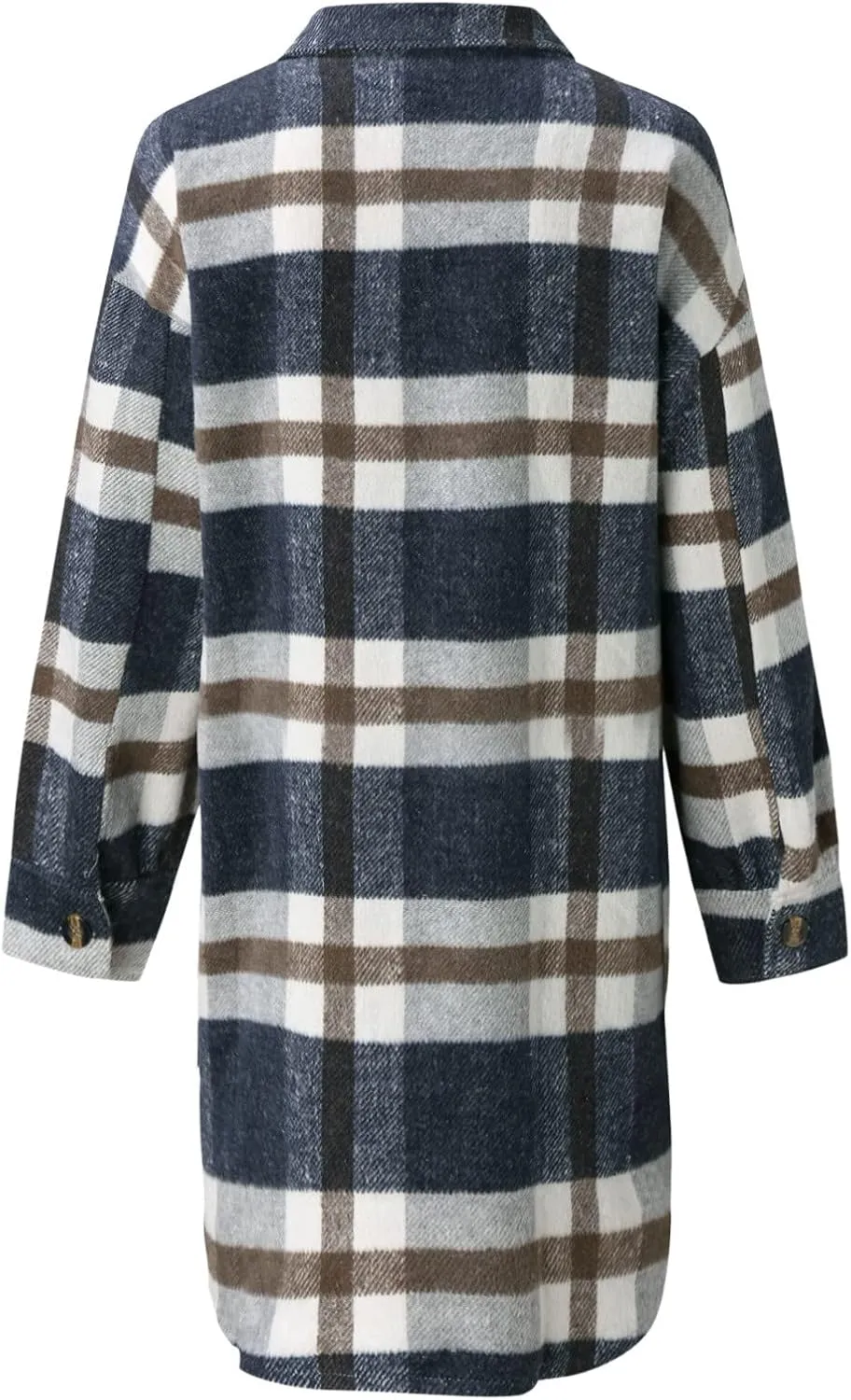 Women Long Sleeve Plaid Print Button Open Front Long Coat Cardigan Outerwear Leopard Kimono