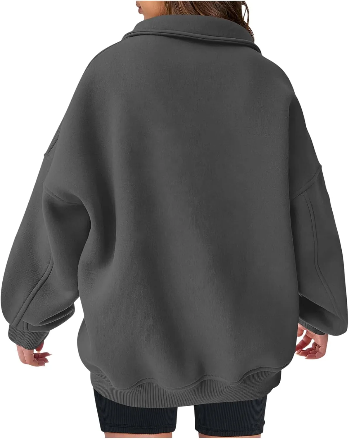 Women Oversized Hoodies Sweatshirt Half Zip Long Sleeve Fleece Pullover Top 2024 Fall Trendy Teen Girl Preppy Clothes