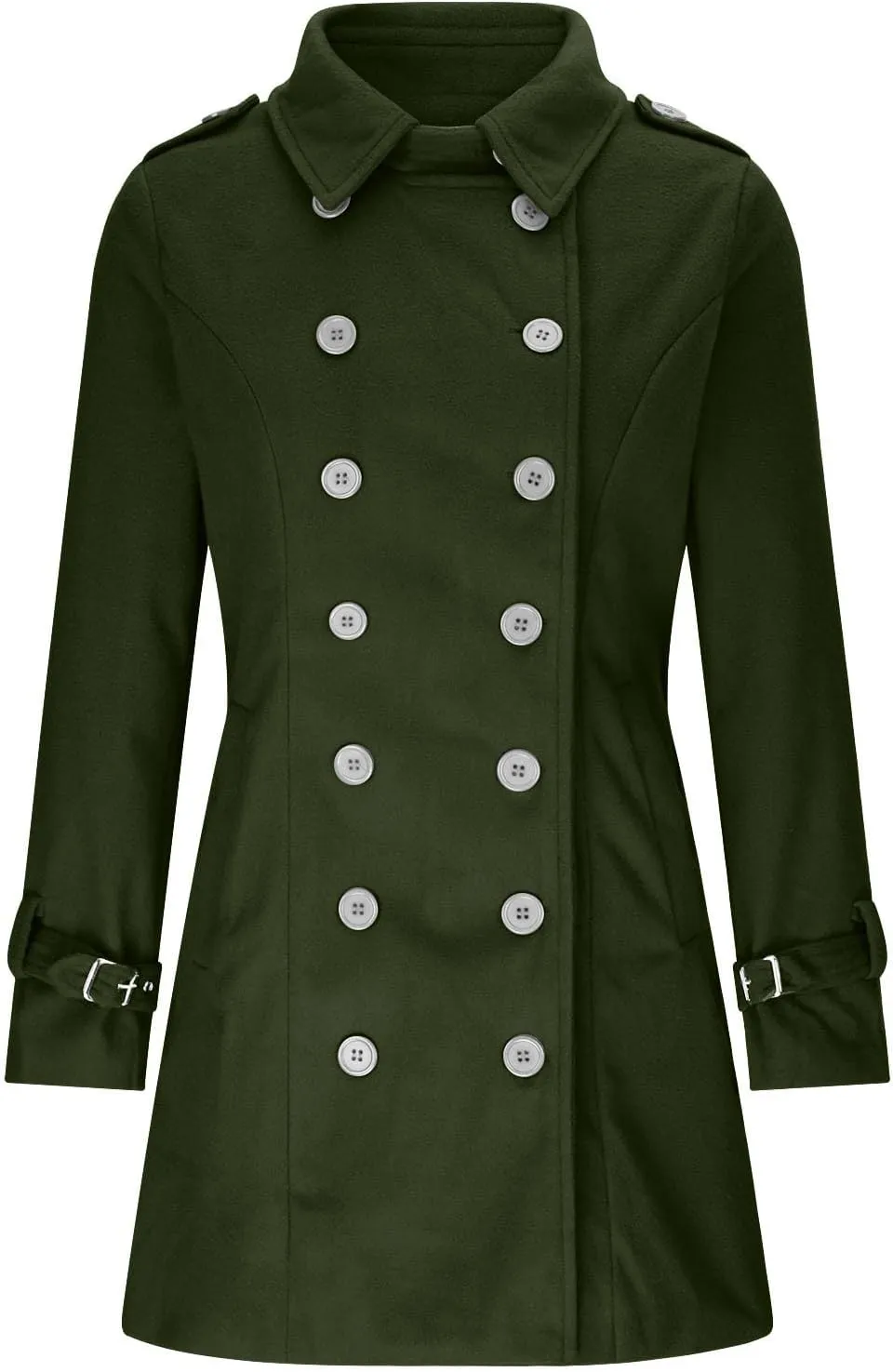Women Trench Coat Winter Slim Outerwear Casual Classic Lapel Overcoats Elegant Double-Breasted Jackets