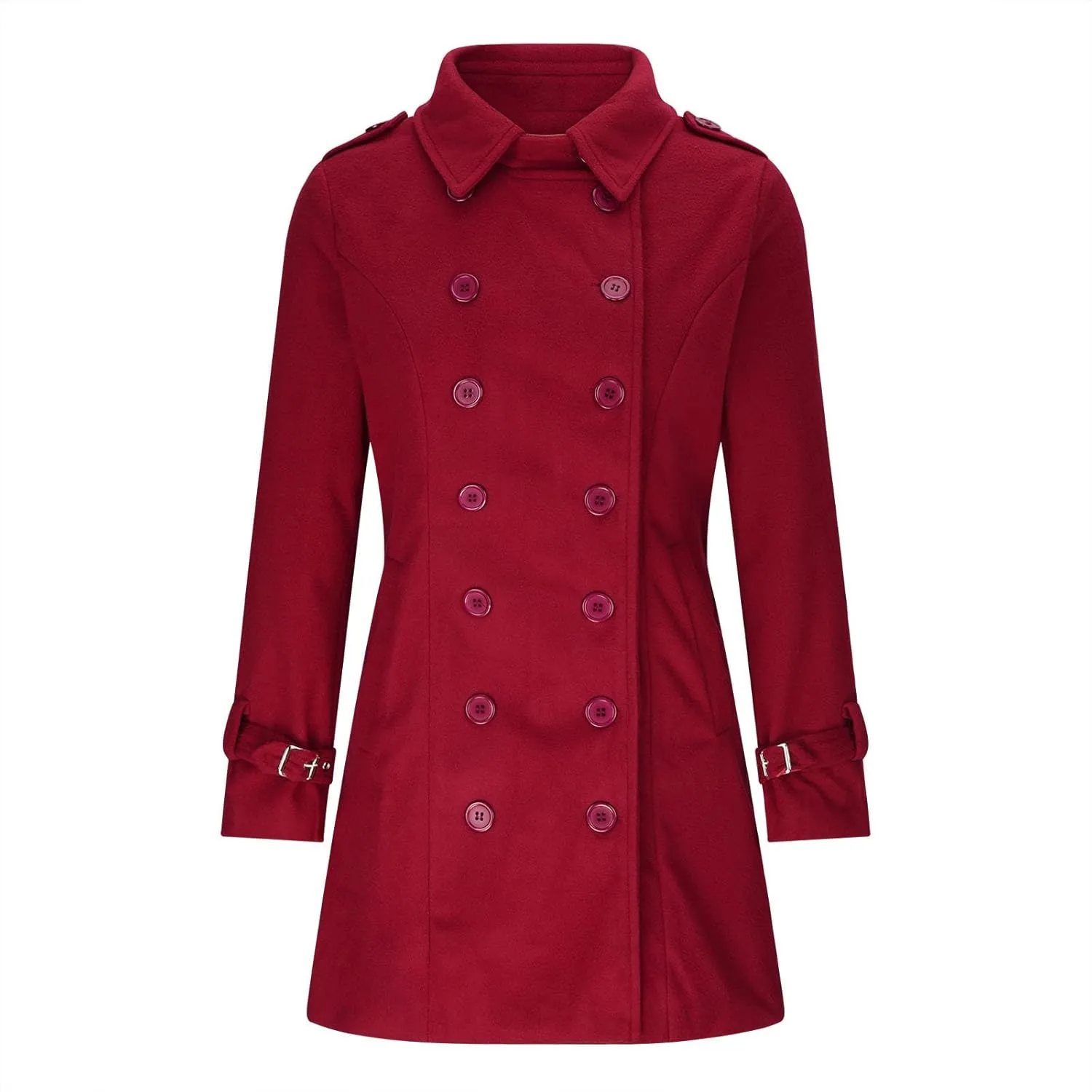 Women Trench Coat Winter Slim Outerwear Casual Classic Lapel Overcoats Elegant Double-Breasted Jackets