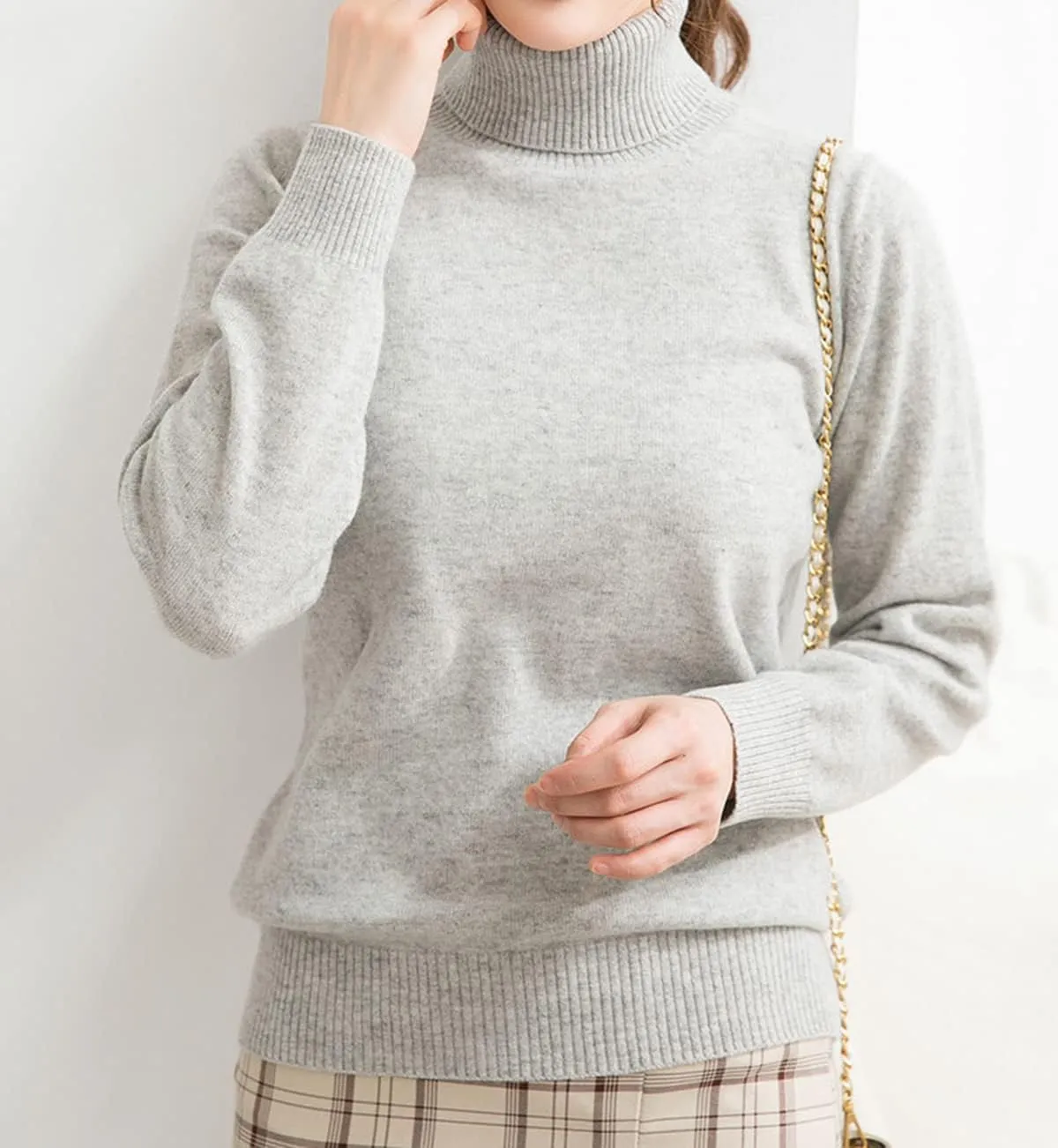 Womens 100% Merino Wool Cashmere Sweaters Turtleneck Knitted Sweater Lightweight Winter Cozy Pullover Tops