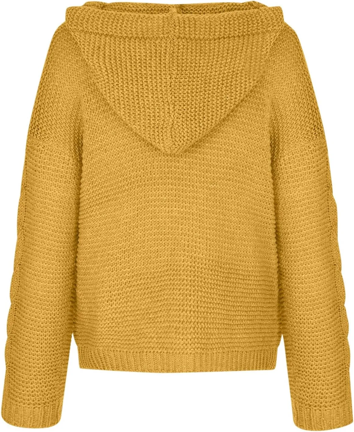 Womens 2024 Fall Winter Clothes Open Front Chunky Knit Hoodies Sweater Loose Long Sleeve Cardigan Casual Outwear Coat