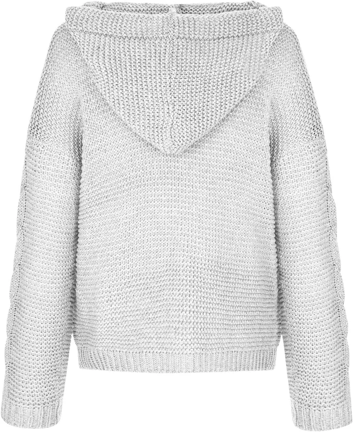 Womens 2024 Fall Winter Clothes Open Front Chunky Knit Hoodies Sweater Loose Long Sleeve Cardigan Casual Outwear Coat