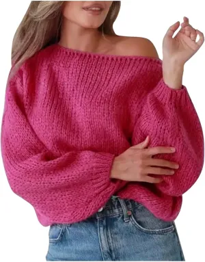 Womens Cable Knit Sweater Long Sleeve Lightweight Sweaters Loose Casual Comfortable Sweaters