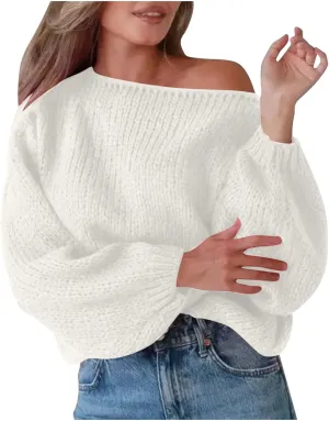 Womens Cable Knit Sweater Long Sleeve Lightweight Sweaters Loose Casual Comfortable Sweaters