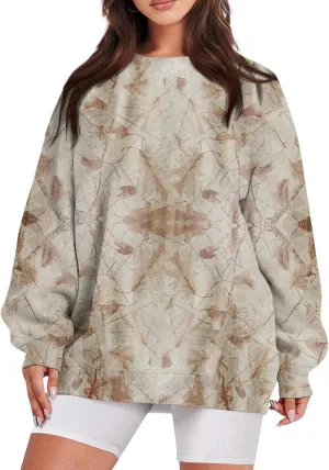 Women's Camo Hoodies Sweatshirt Maple Leaf Print Oversized Fleece Sweatshirts Classic Print Pullover with Pocket