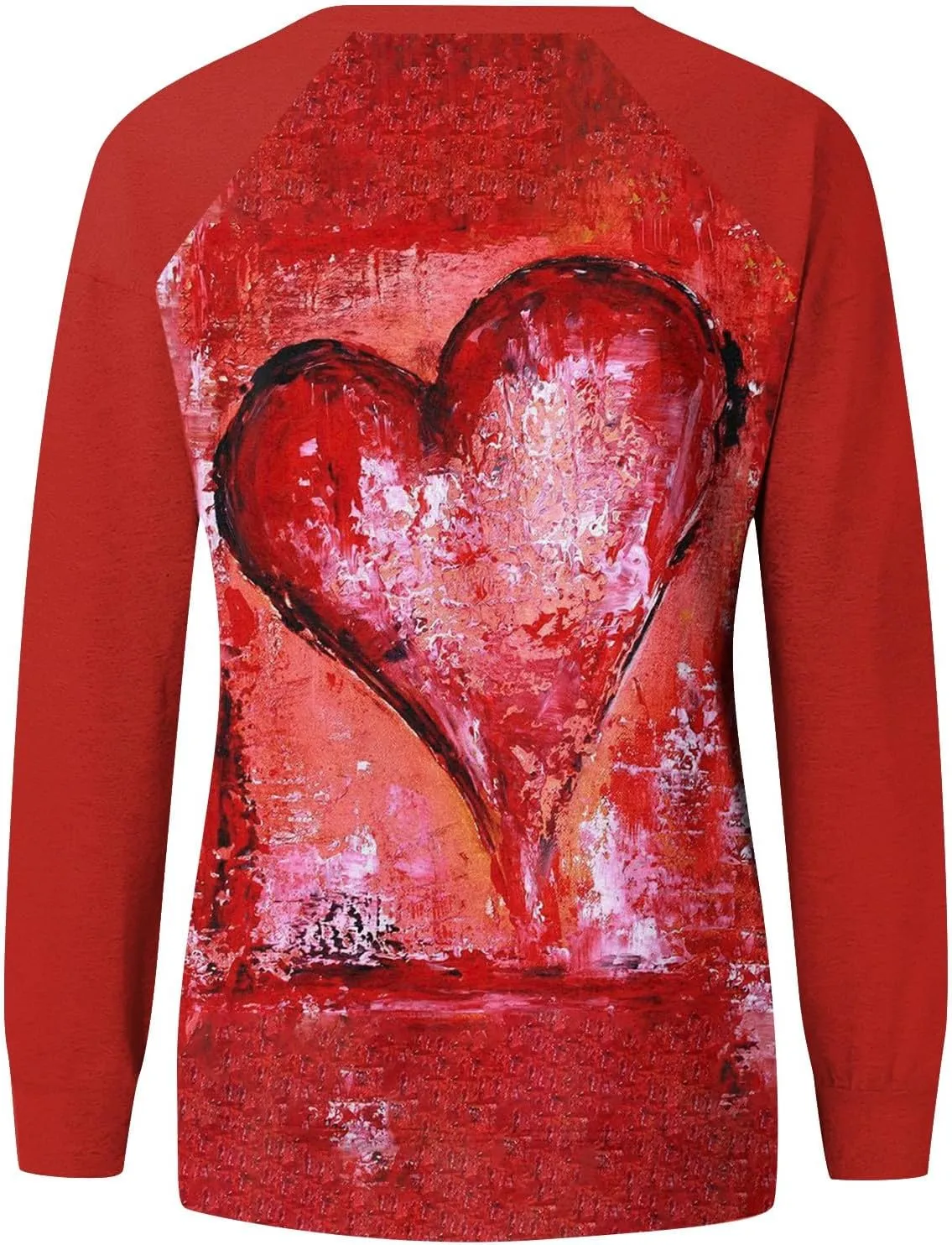 Womens Crewneck Oversized Valentines Day Shirts Women Plaid Love Heart Sweatshirts Raglan Blouse Tops Plus Size