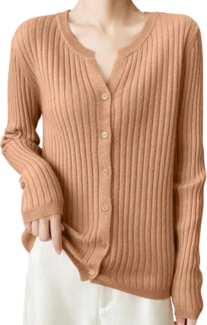 Women's Cropped Cardigan Button Sweaters Fall Trendy Knit Dressy Fashion Outfits Slim Cute Long Sleeves Shirts Tops