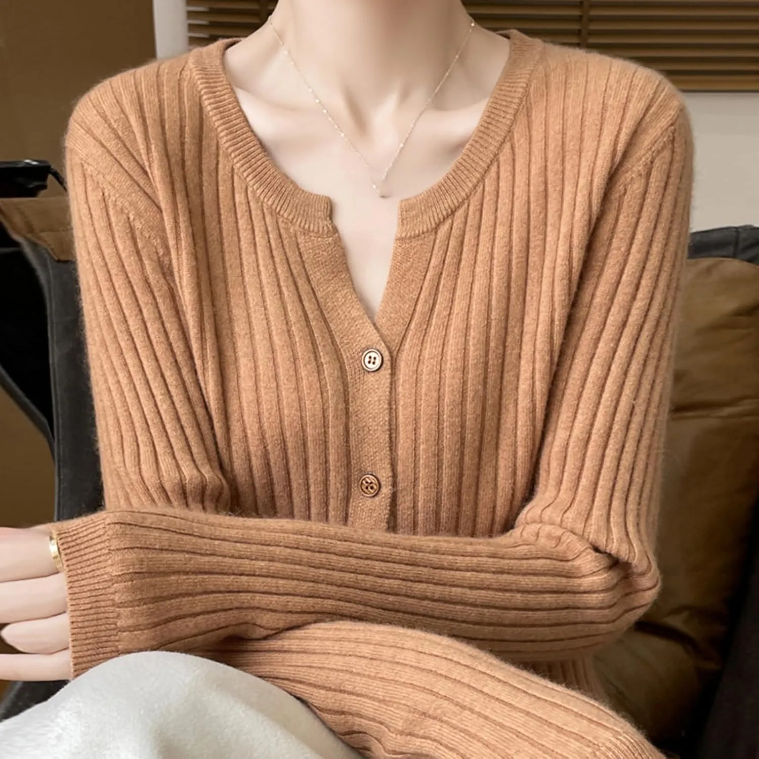 Women's Cropped Cardigan Button Sweaters Fall Trendy Knit Dressy Fashion Outfits Slim Cute Long Sleeves Shirts Tops