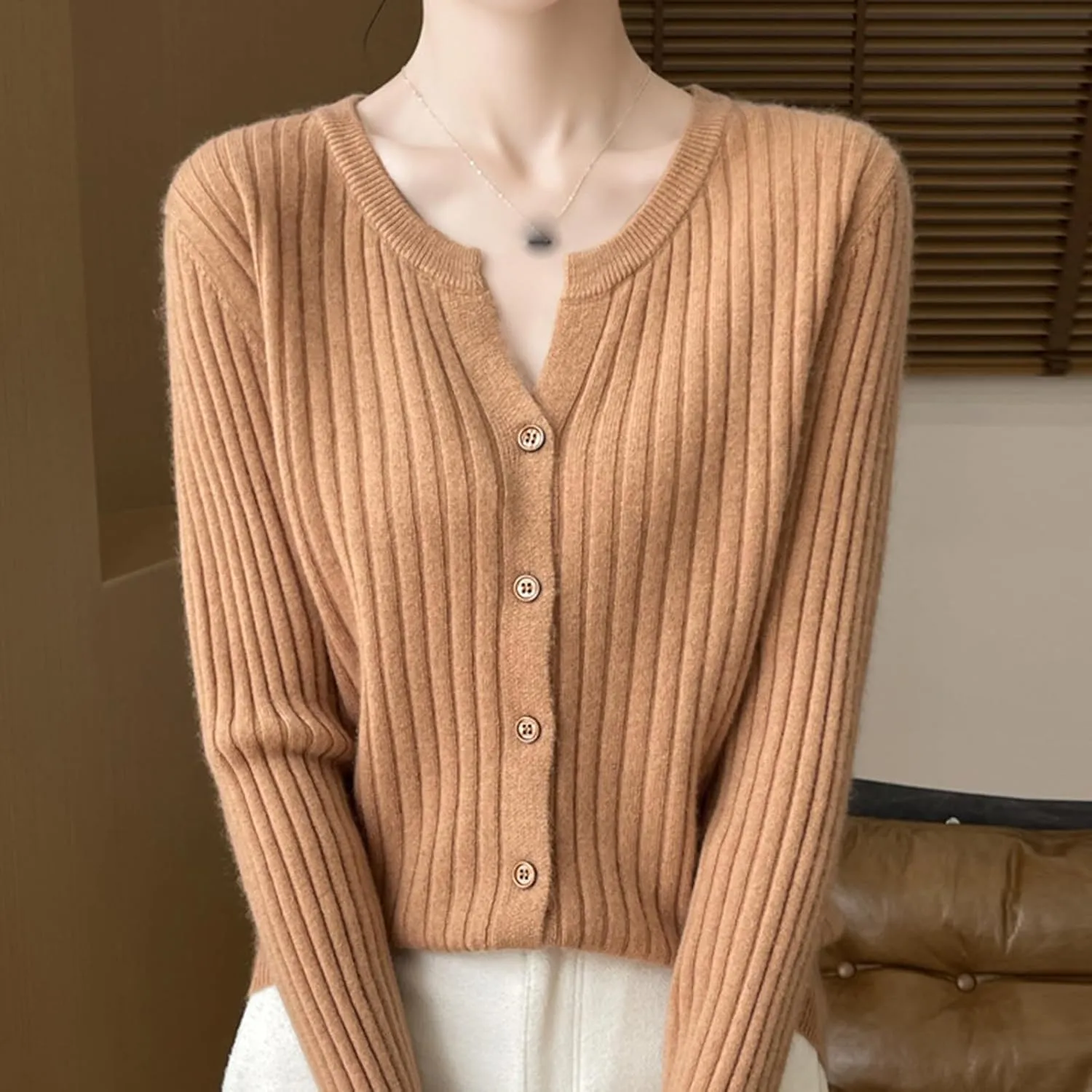 Women's Cropped Cardigan Button Sweaters Fall Trendy Knit Dressy Fashion Outfits Slim Cute Long Sleeves Shirts Tops
