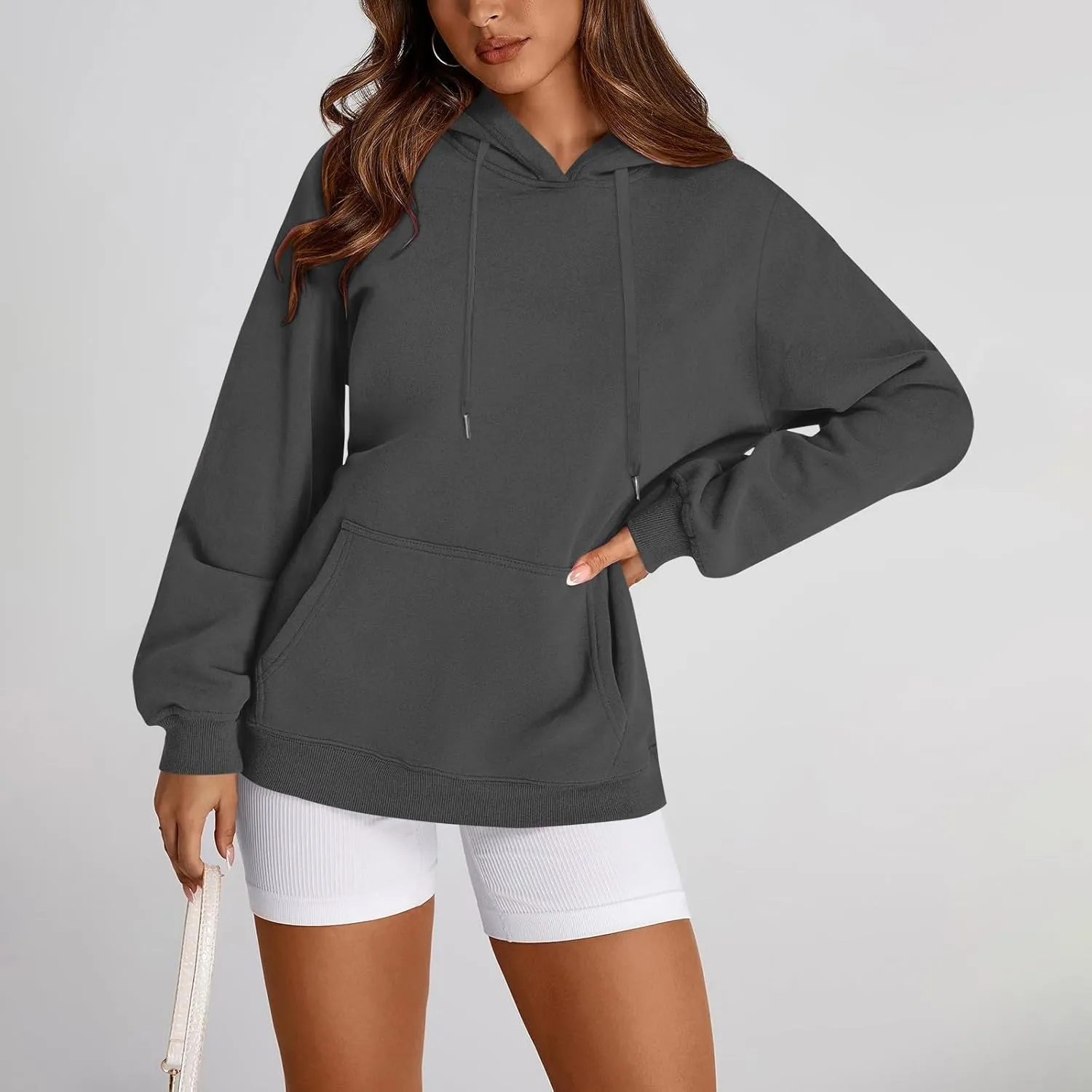 Womens Hoodie Pullover Trendy Oversized Hooded Seweatshirts with Pockets Comfy Soft Hoodies Y2k Clothes Outfits
