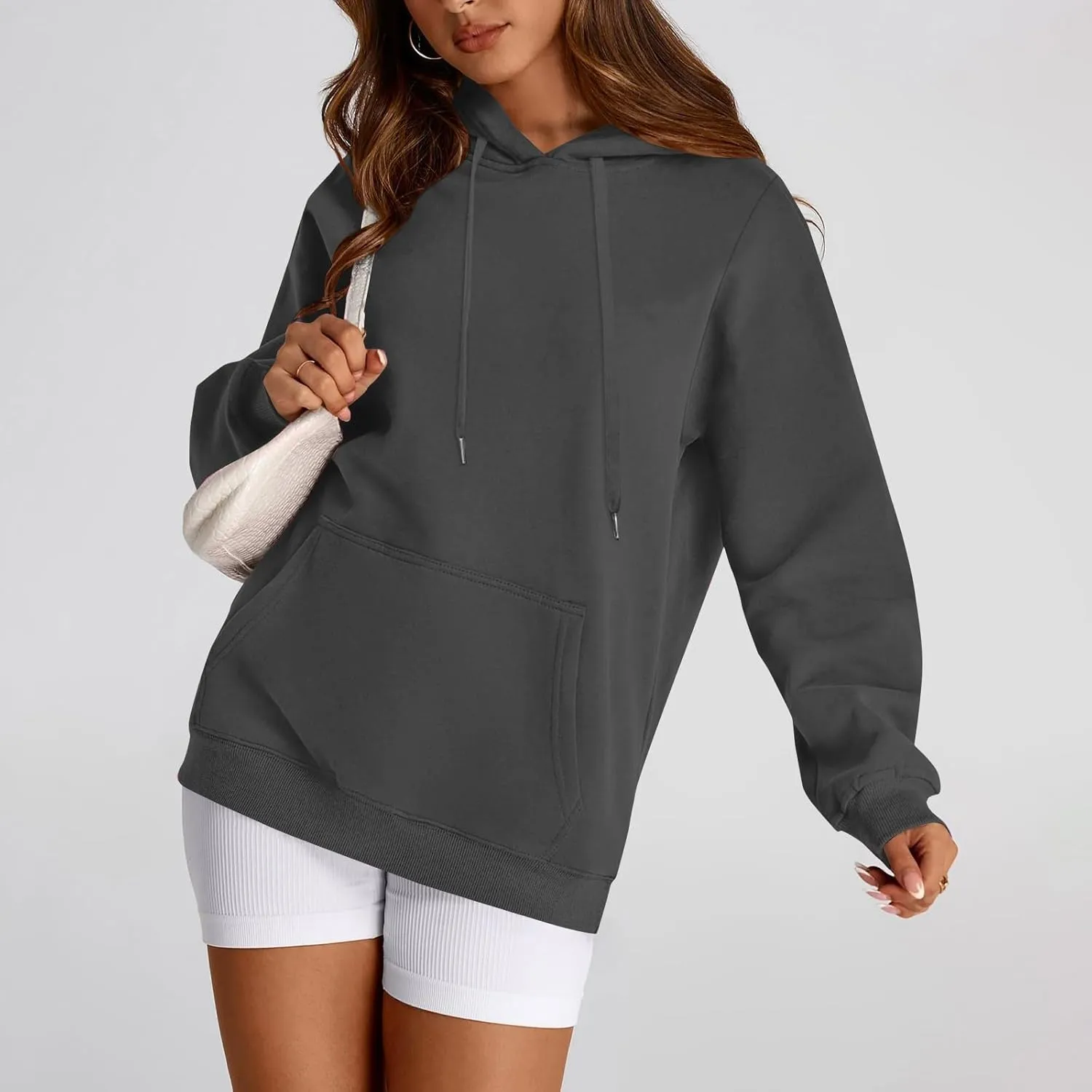 Womens Hoodie Pullover Trendy Oversized Hooded Seweatshirts with Pockets Comfy Soft Hoodies Y2k Clothes Outfits