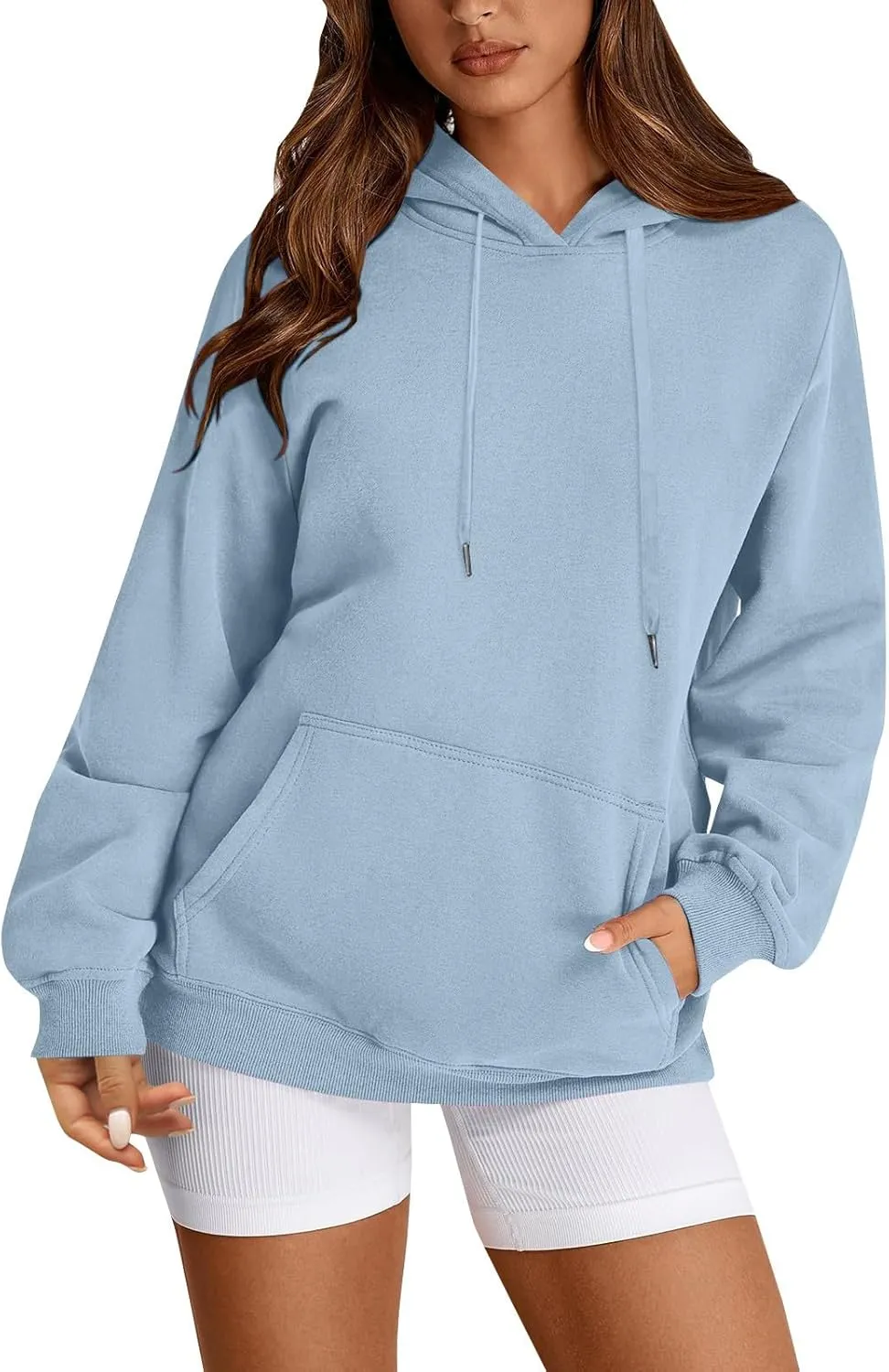 Womens Hoodie Pullover Trendy Oversized Hooded Seweatshirts with Pockets Comfy Soft Hoodies Y2k Clothes Outfits