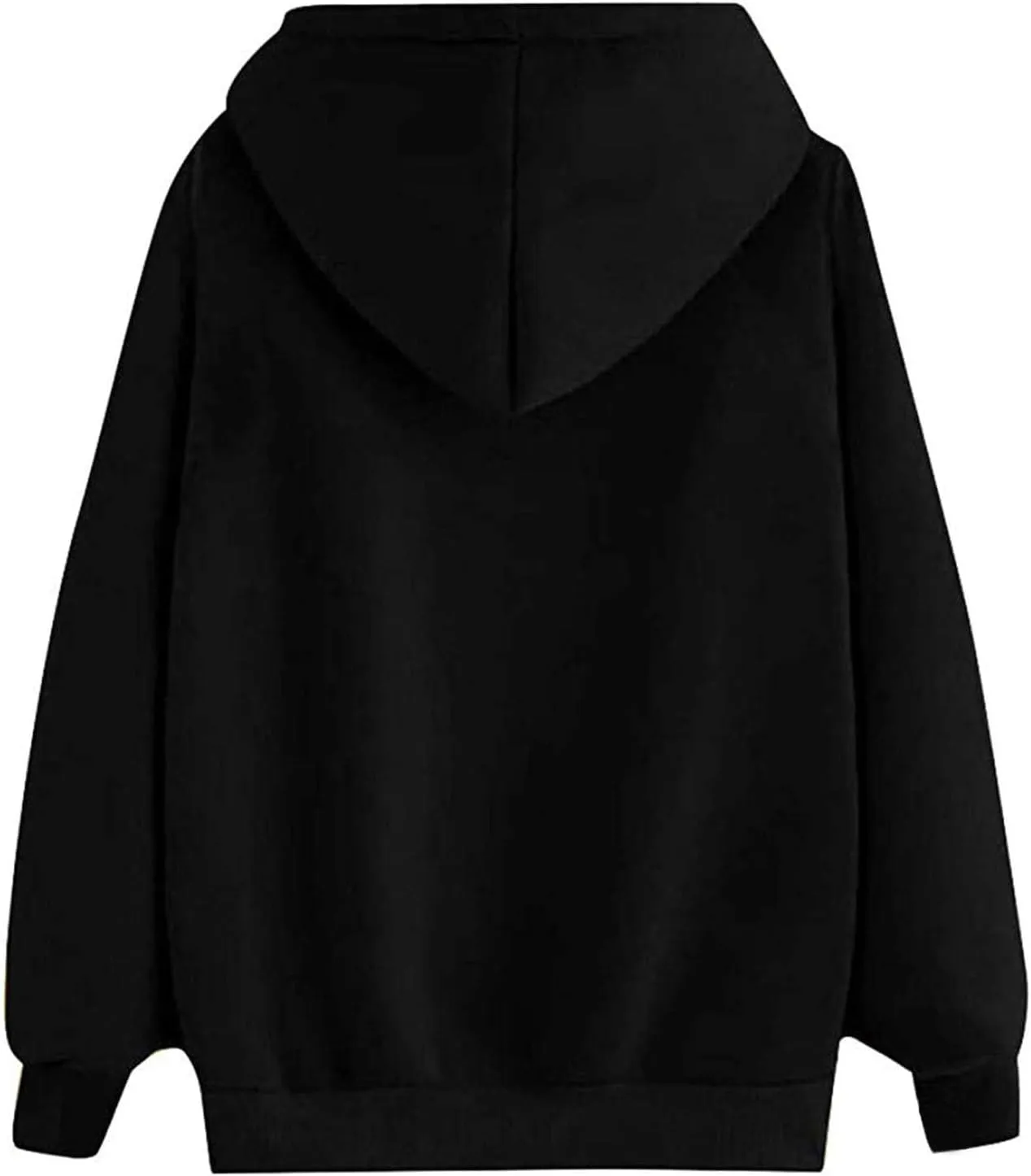 Women's Hoodies Fall Classic Print Long Sleeve Solid Tops Oversized Casual Drawstring Outfit Sweatshirt with Pocket