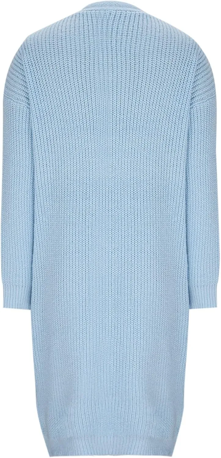 Women's Knit Open Front Cardigan Long Sleeve Chunky Sweaters Outwear Casual Loose Soft Fashion Coat Jacket with Pockets