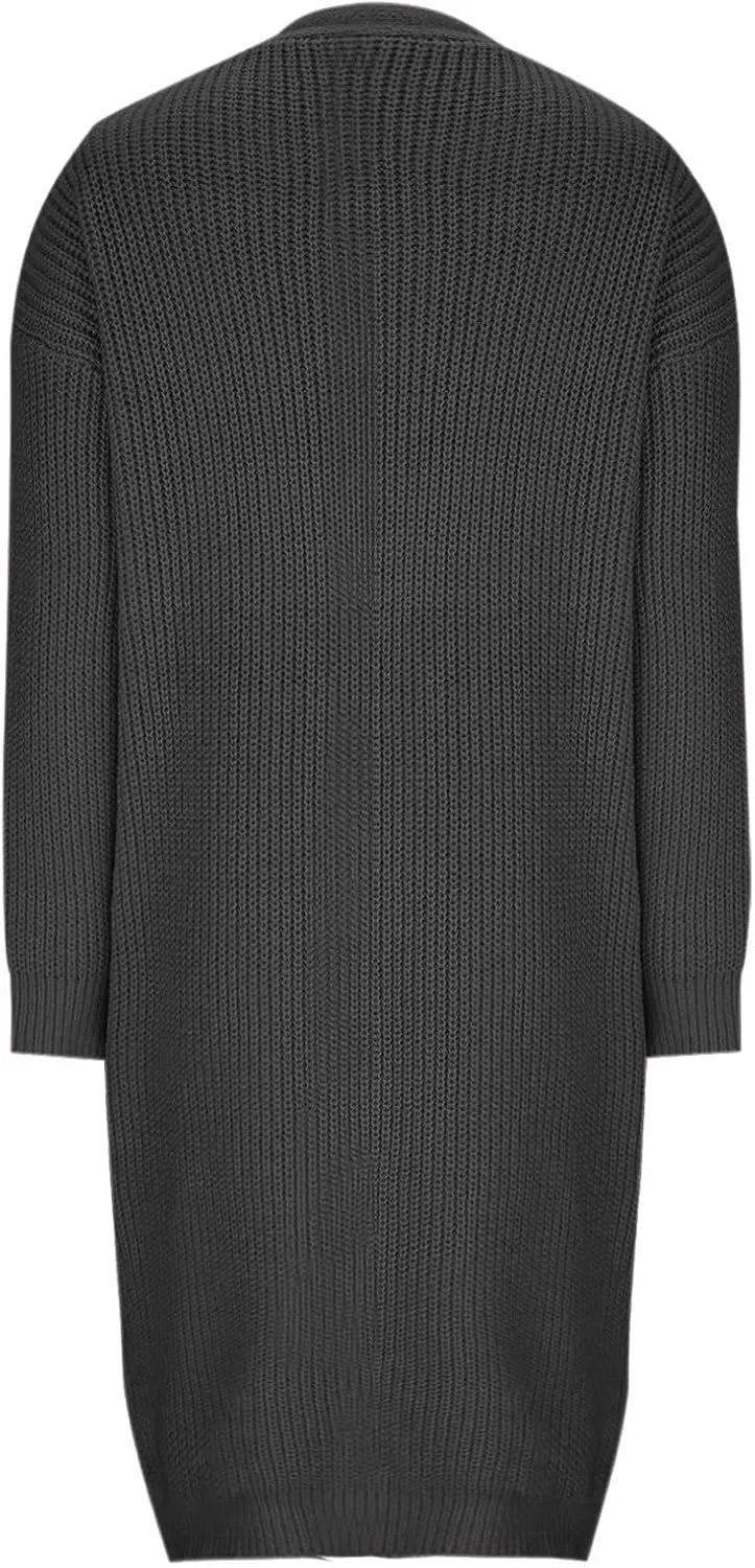Women's Knit Open Front Cardigan Long Sleeve Chunky Sweaters Outwear Casual Loose Soft Fashion Coat Jacket with Pockets