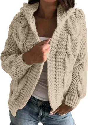 Women's Knit Pocket Cardigan Long Sleeve Sweater Casual Loose Sweater Jacket Hearth and Plow