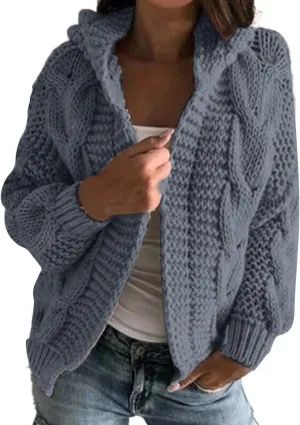Women's Knit Pocket Cardigan Long Sleeve Sweater Casual Loose Sweater Jacket Hearth and Plow