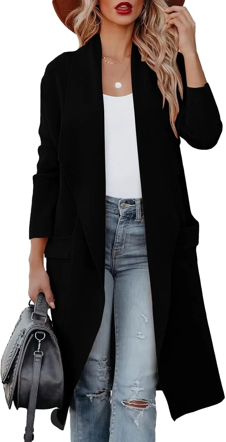 Womens Long Cardigan Sweaters Open Front Knit Lightweight Cardigan Fall Winter Long Coatigan Coats Outwear
