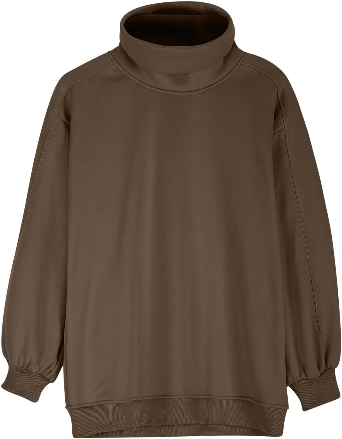 Women's Long Sleeve Cowl Neck Sweatshirt Oversized Pullover Casual Loose Sweatshirts Plus Size Soft Tunic Tops
