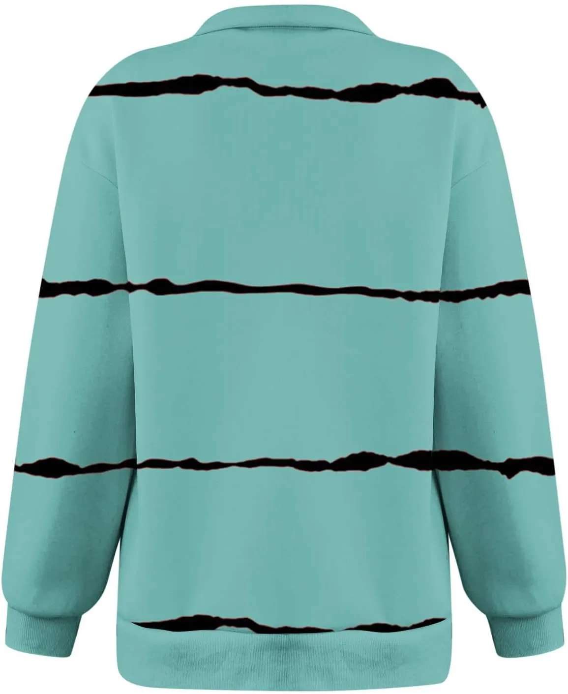 Womens Long Sleeve Oversized Fleece Sweatshirts Striped Pullover Tops 1/4 Zipper Casual Trendy Fall Clothes