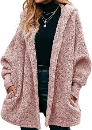 Women's Long Sleeve Soft Chunky Knit Sweater Open Front Cardigans Outwear Coat