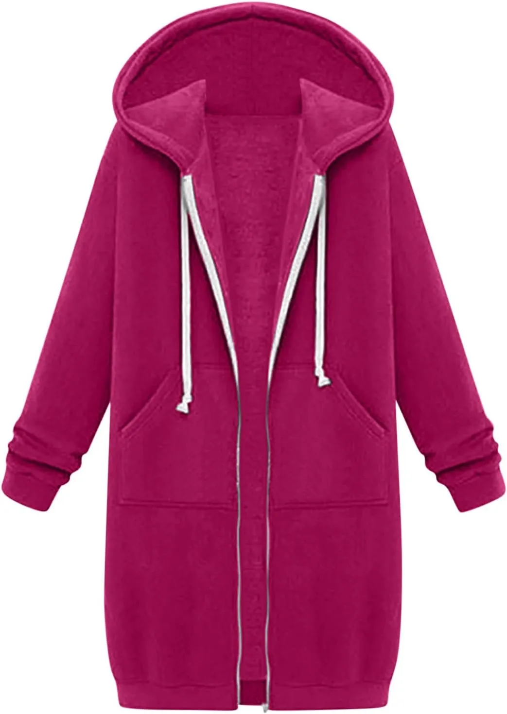 Womens Long Sweatshirts Oversized Zip Up Hoodies Knee length Long Fleece Tunic Sweatshirts Fall Hoodie Jackets Coats