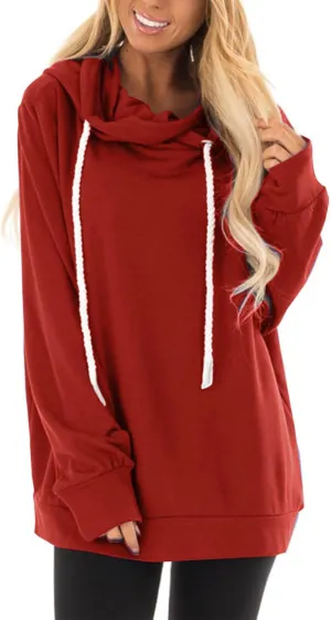 Womens Oversize Fleece Hoodies Casual Long Sleeve Sweatshirt Drawstring Tops Fashion Winter Fall y2k Outfits 2024