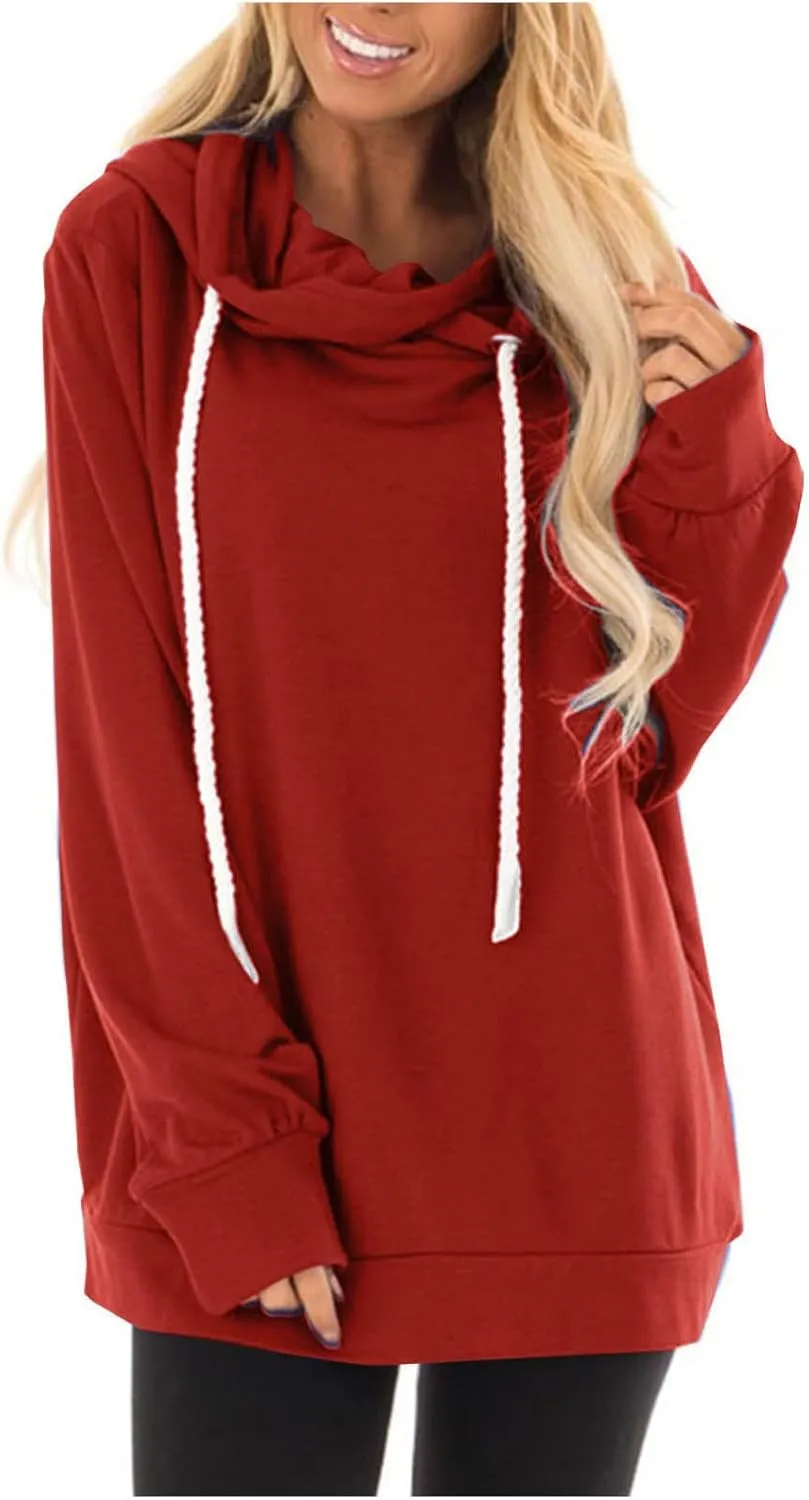 Womens Oversize Fleece Hoodies Casual Long Sleeve Sweatshirt Drawstring Tops Fashion Winter Fall y2k Outfits 2024