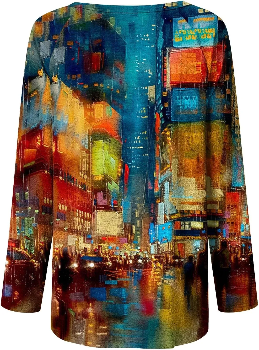 Women's Oversized Graphic Tops Long Sleeve Crewneck Blouses Fashion Tie Dye Print T-shirts Casual Relaxed Fit Tees