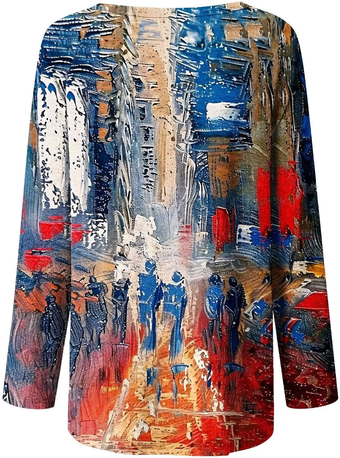 Women's Oversized Graphic Tops Long Sleeve Crewneck Blouses Fashion Tie Dye Print T-shirts Casual Relaxed Fit Tees