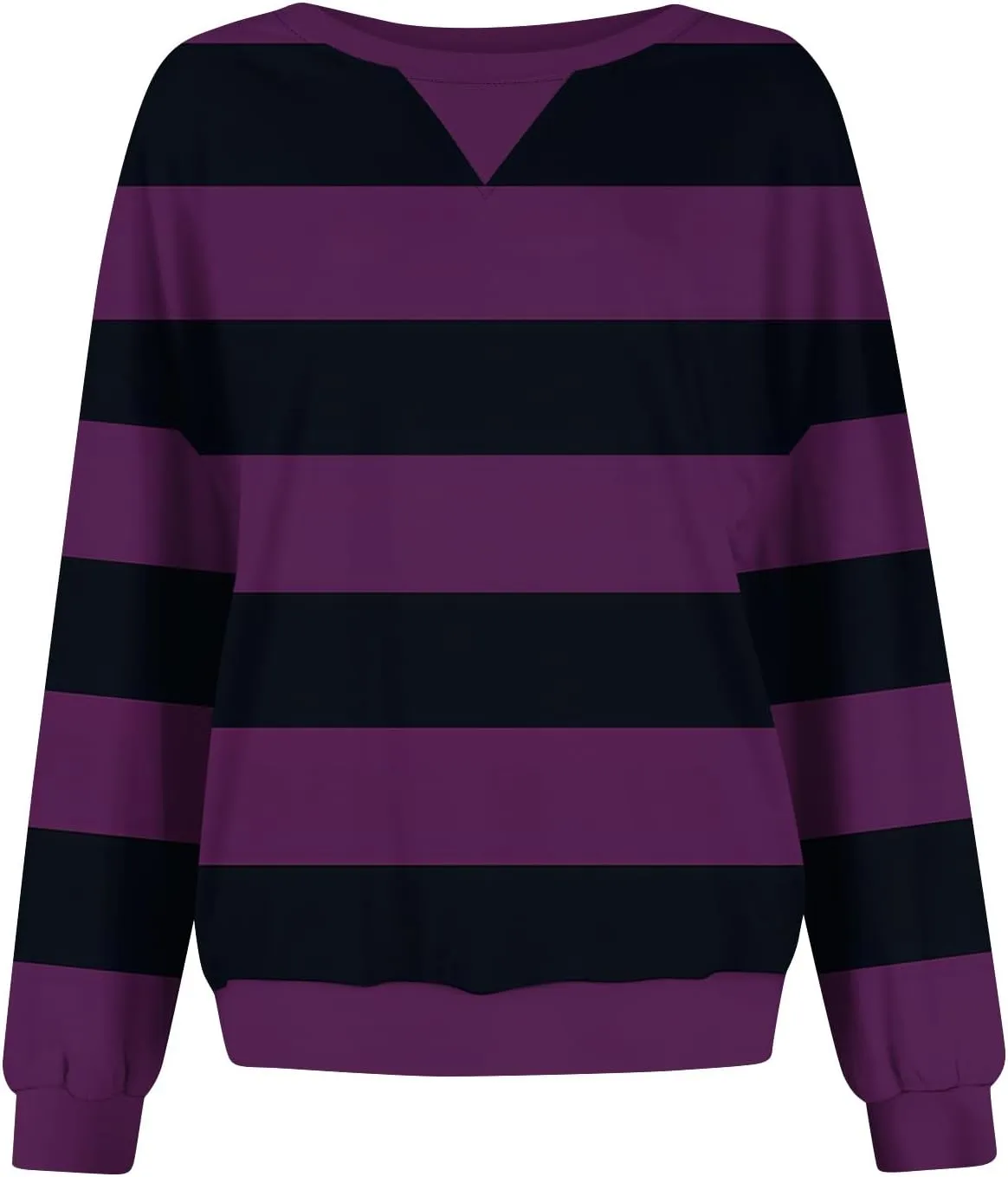 Women's Oversized Pullover Striped Sweatshirt Soft Crew Neck Fall Sweaters for Women Trendy 2024