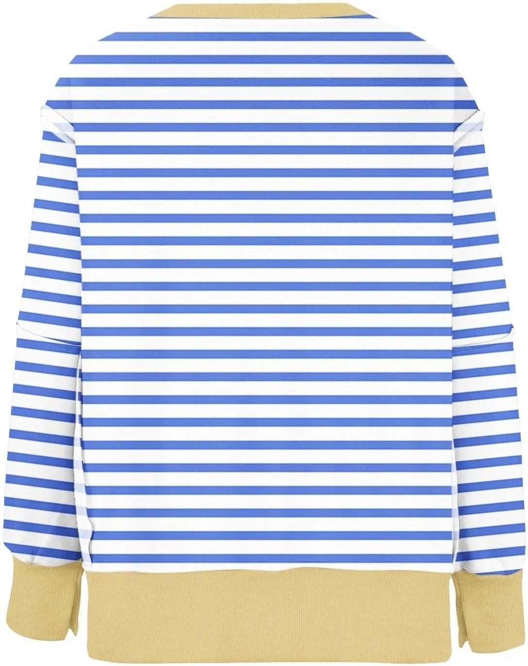 Women's Oversized Pullvoers Loose Fit Striped Drop Shoulder High Low Hem Patchwork Sweatshirt Casual Long Sleeve Tops