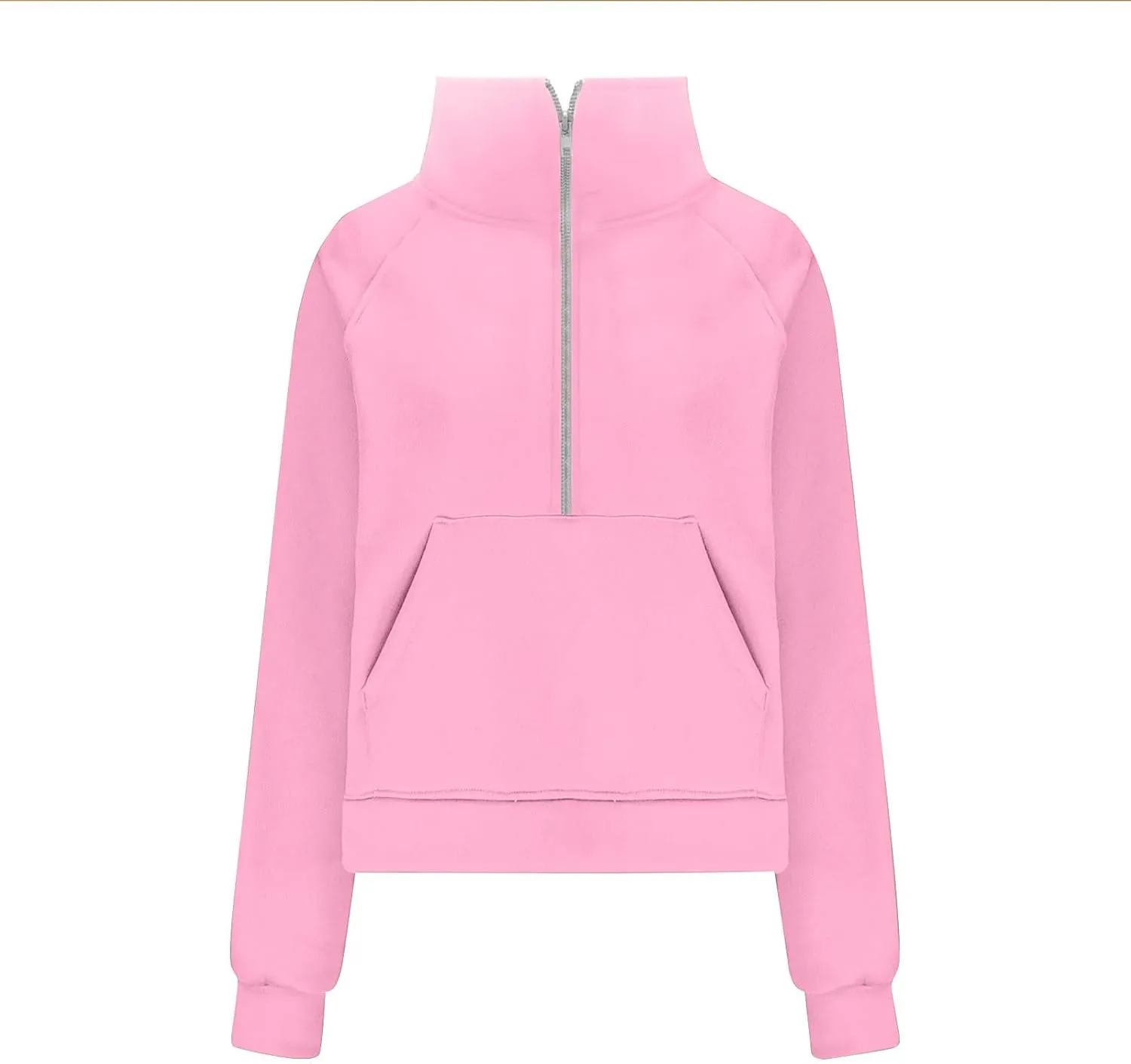 Womens Oversized Sweatshirt Half Zip Pullover Sweaters Long Sleeve Solid Color Hoodies Fall Fleece Y2K Clothes