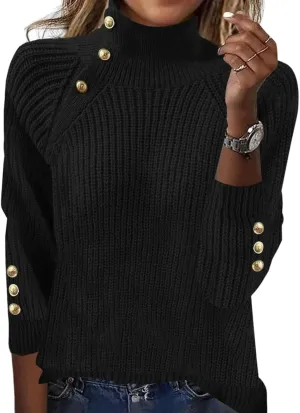 Women's Oversized Turtleneck Chunky Pullover Sweaters Casual Long Sleeve Jumper Winter Slouchy Loose Knit Sweaters