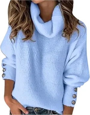 Women's Oversized Turtleneck Sweaters Chunky Pullover Sweaters Cowl Neck Long Sleeve Winter Slouchy Loose Knit Sweaters