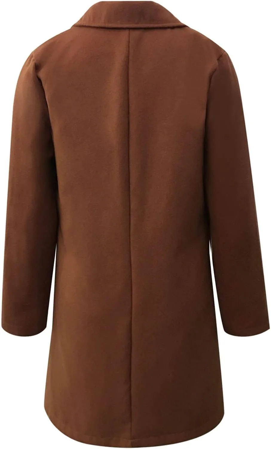 Womens Pea Coat Casual Notch Lapel Cardigan Coats Single Breasted Open Front Wool Coats 2024 Fall Winter Overcoat