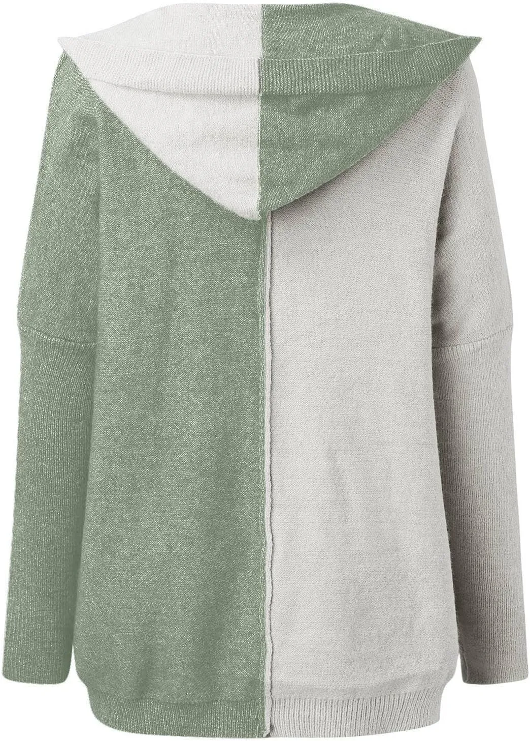 Women's Solid Color Hooded Knitted Sweater Button Down Loose Plus Size Chunky Cardigan Sweater 2024 Winter Outerwear