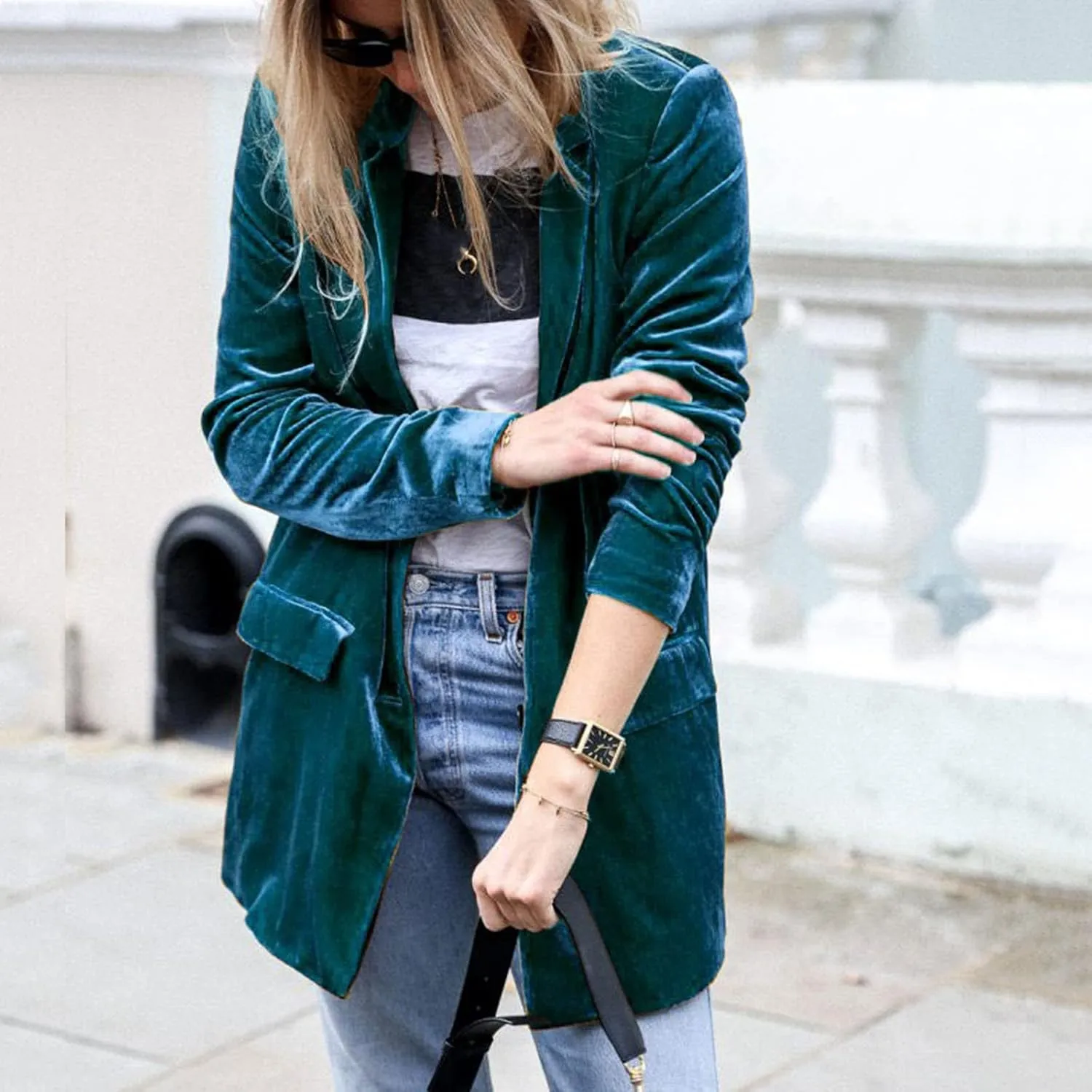 Women's Spring Coat Velvet Loose Elastic Coat Long Outwear Coats Long Casual Coat Business Work Cardigan for Women