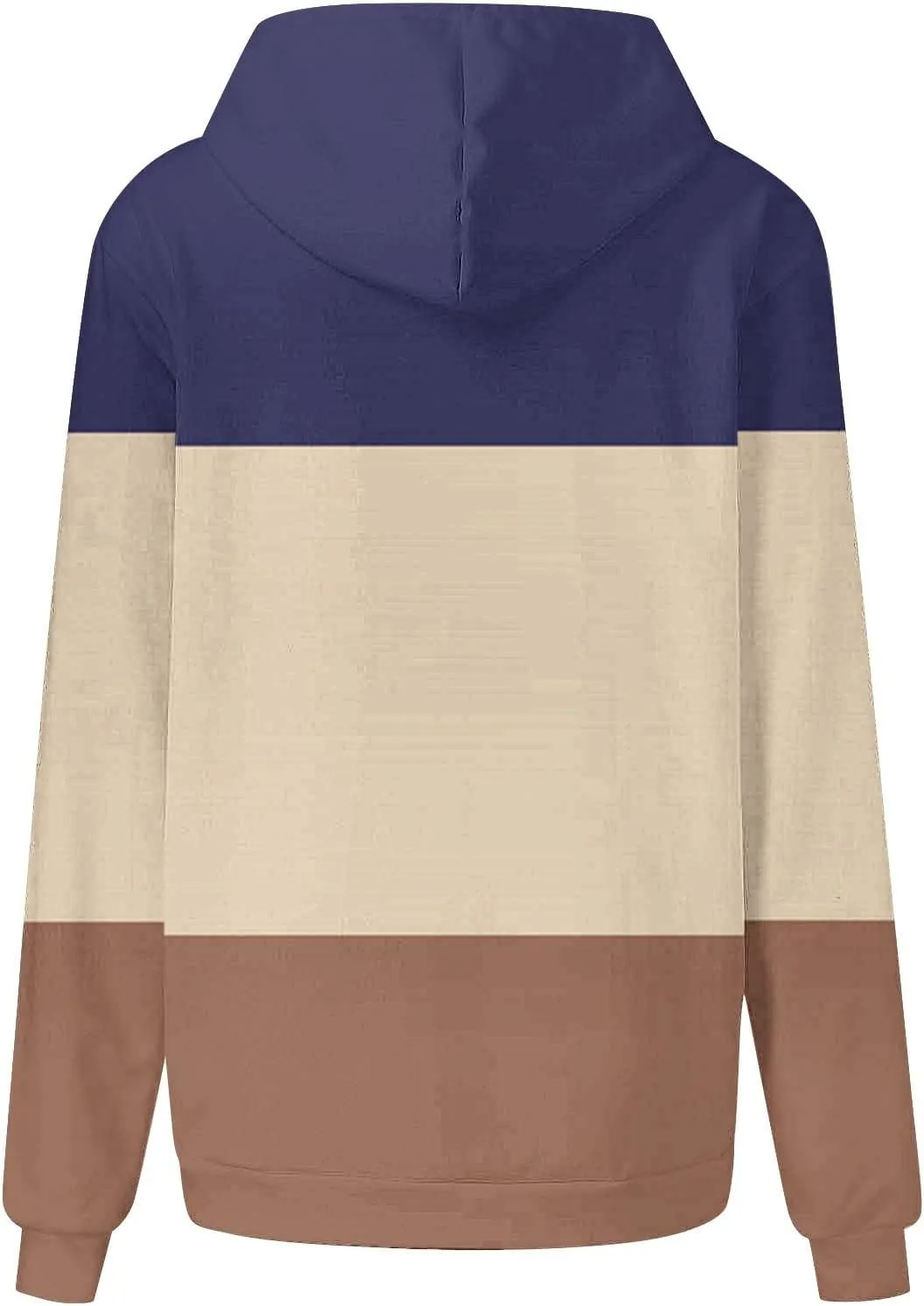 Womens Striped Hoodies Color Block Drawstring Hoodie Oversized Pullover Casual Fall Fashion Loose Fit Sweatshirt