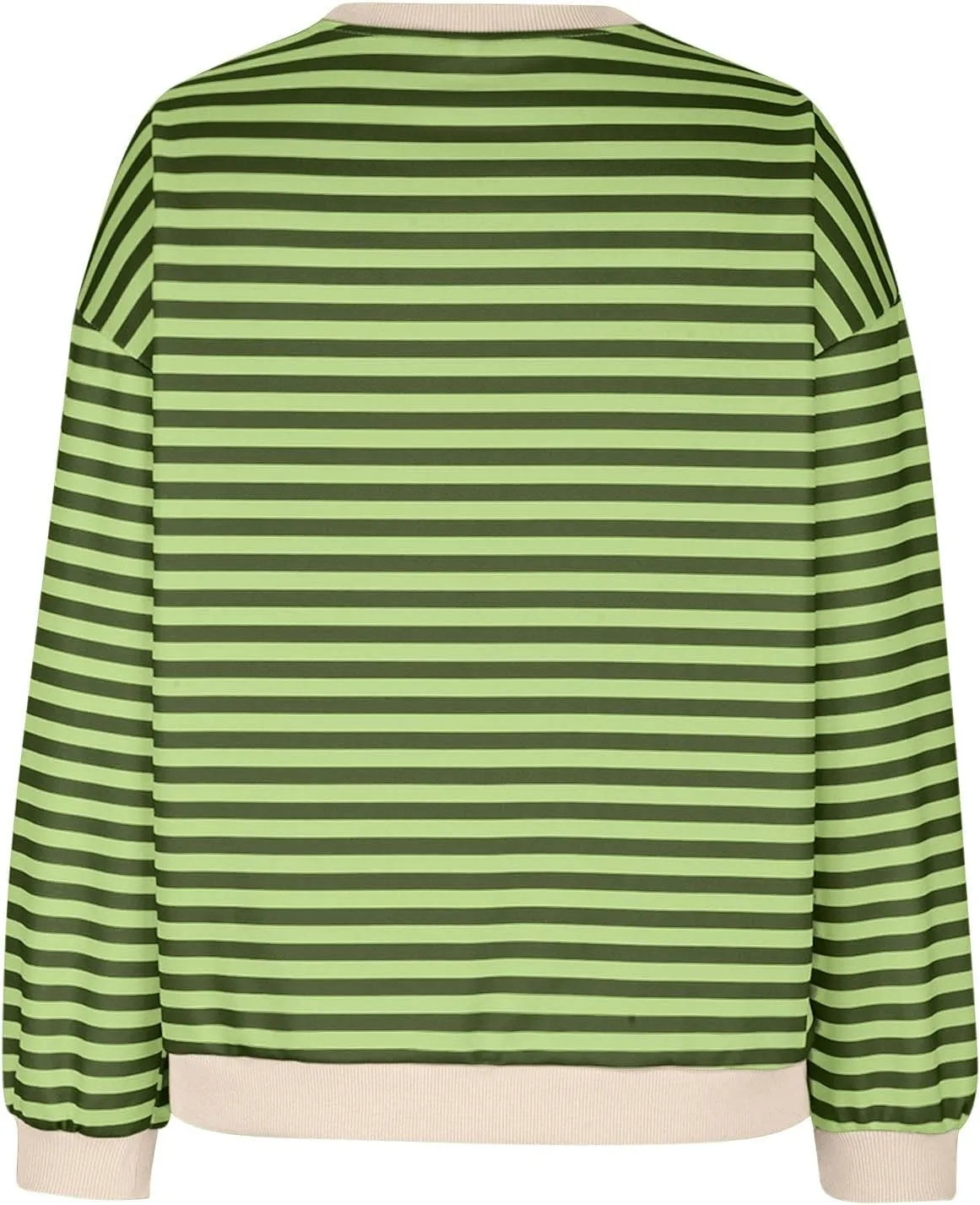 Womens Sweatshirt Casual Striped Color Block Crewneck Pullover Tops Fleece Soft Cofmy Clothes 2024 Fshion Fall Tops
