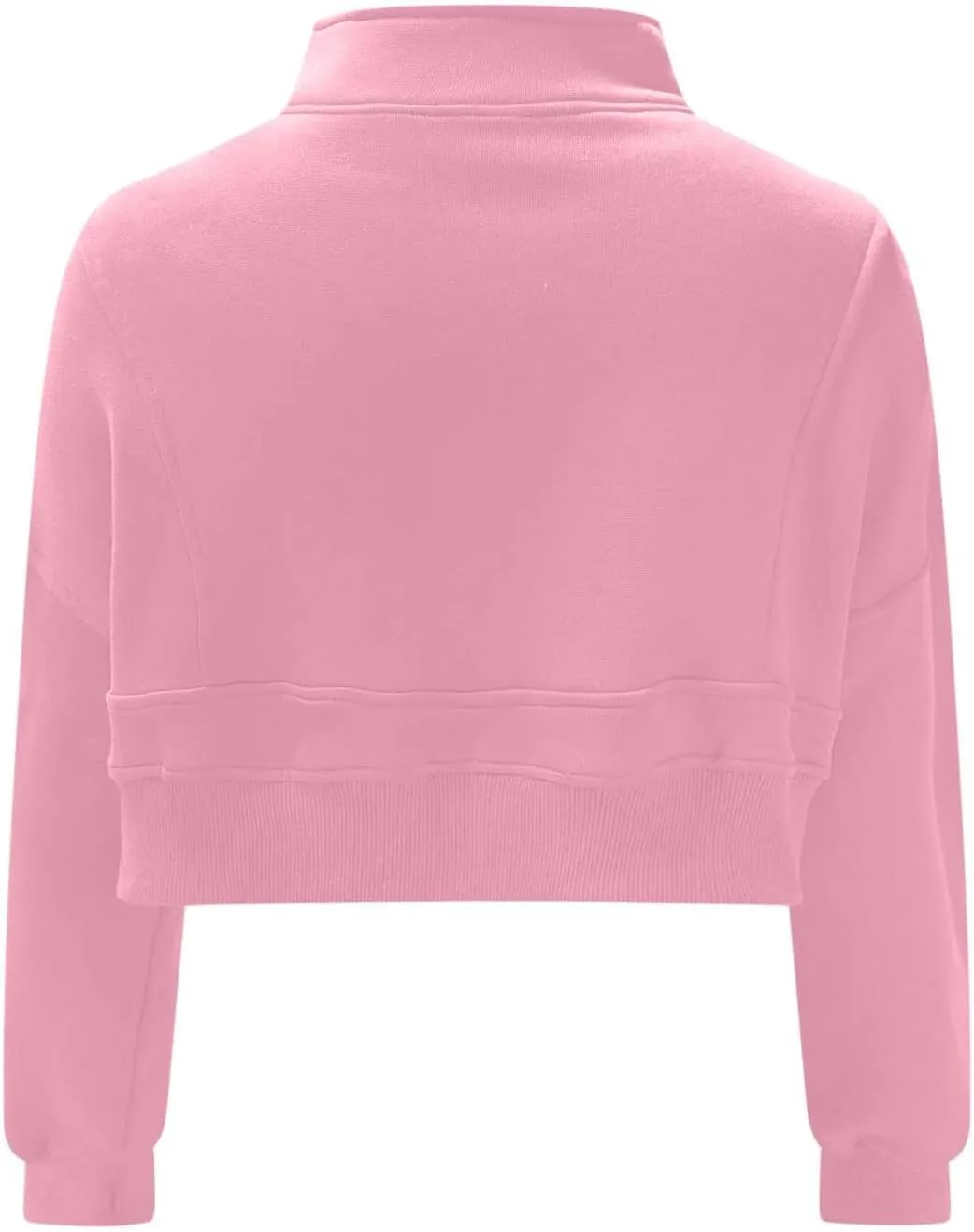 Womens Sweatshirt Half Zip Cropped Pullover Sweatshirts Stand Collar Pullover Tops With Thumb Hole Fleece Soft Outfits