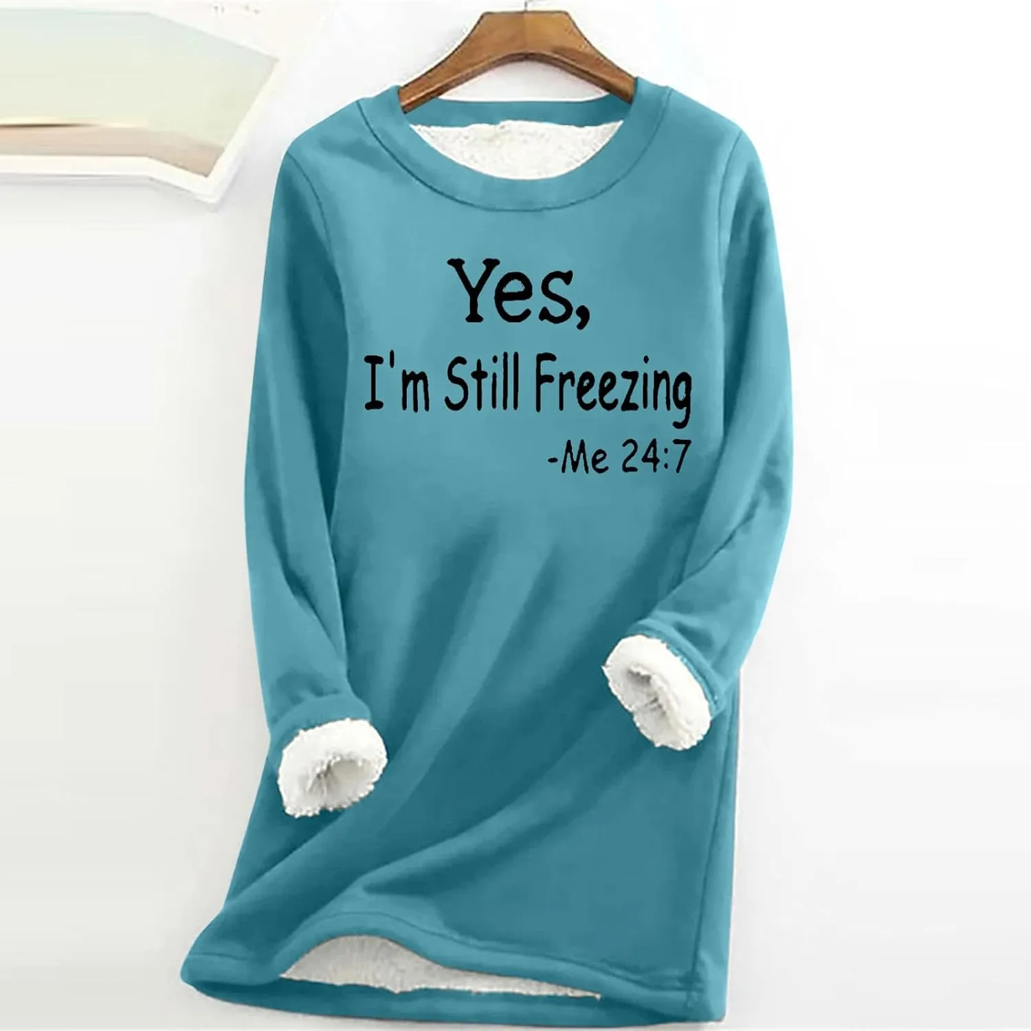 Women's Sweatshirt Letter Print Graphic Sweater Fleece Sweatshirts for Women Trendy Winter Warm Pullover Tops 2024