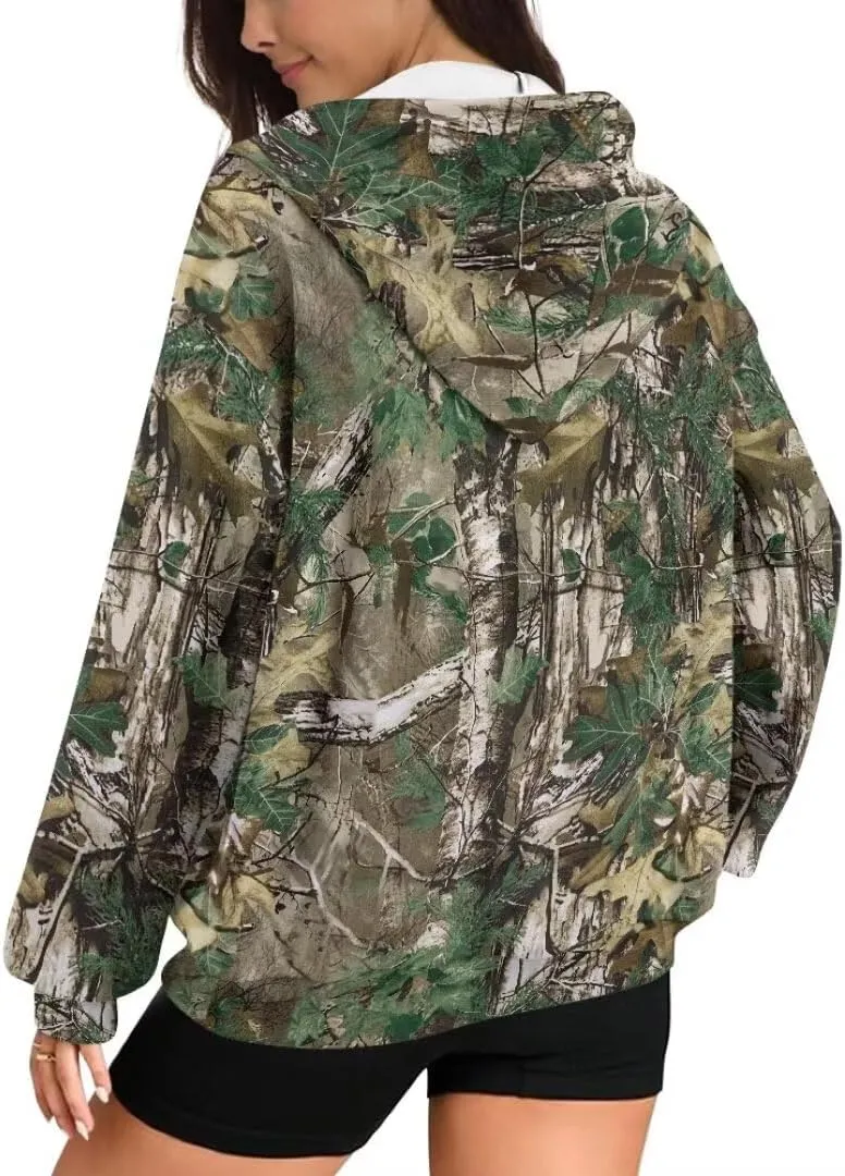 Womens Sweatshirt Zip Up Graphic Hoodies Jacket Lightweight Pullover Hoodie Top Soft Comfy Fall Winter Outfit